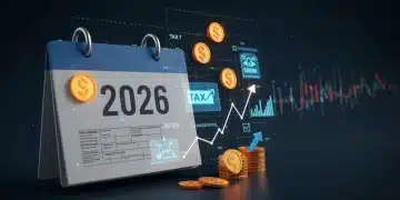 Futuristic infographic symbolizing 2026 US tax code changes for investors