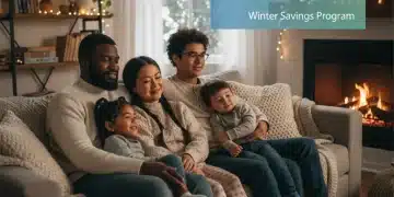 Family staying warm at home with HEAP benefits