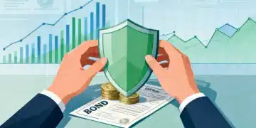 Financial charts and a protective shield over bond documents, representing capital preservation in the 2026 bond market.