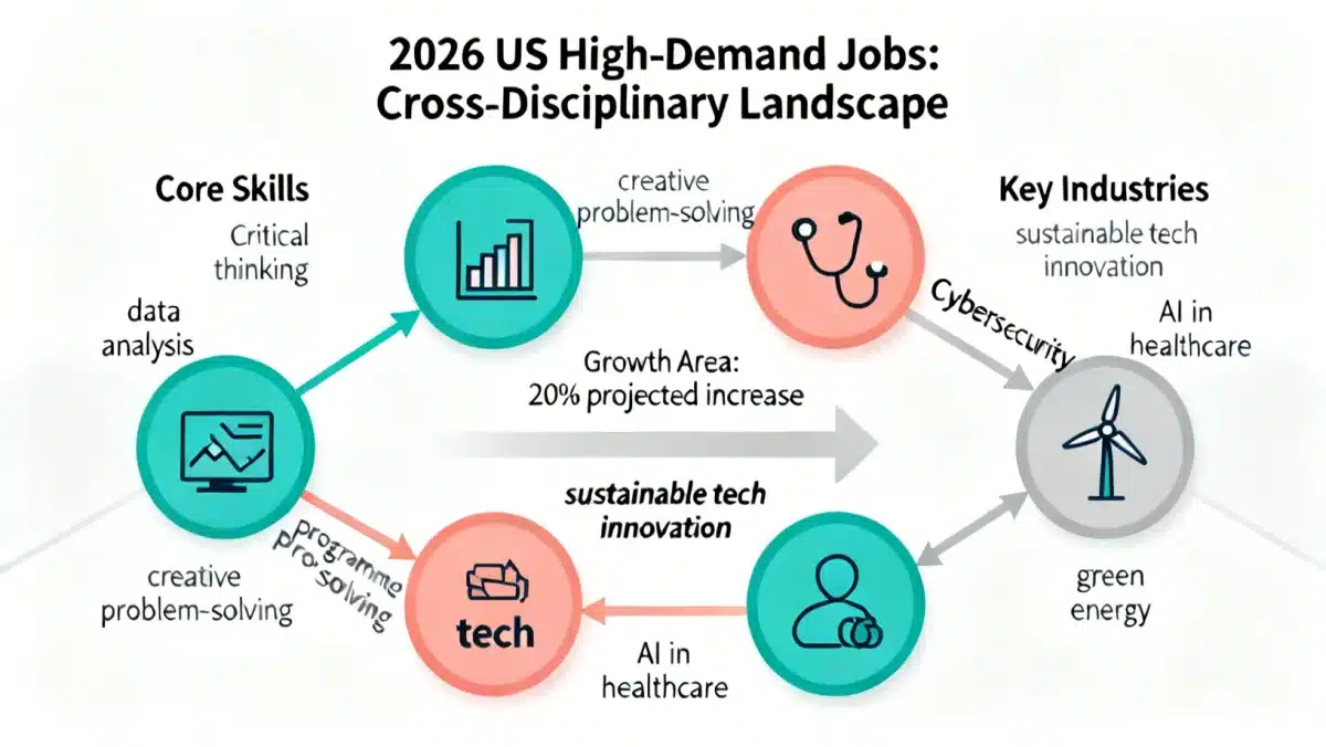 Infographic of interconnected skills and high-demand US industries