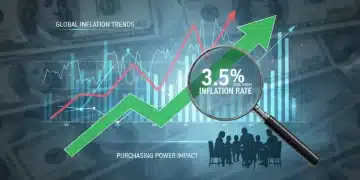 Charts and graphs illustrating a 3.5% inflation rate in 2026 affecting consumer purchasing power in the US