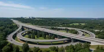 Modern highway interchange symbolizing the 2026 infrastructure plan's scope