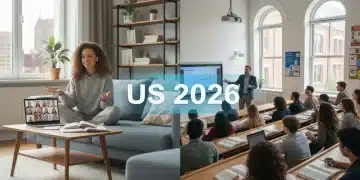 Students comparing online and in-person degree options in the US