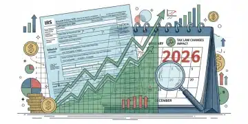 Financial chart with tax forms and 2026 calendar, representing capital gains tax changes.