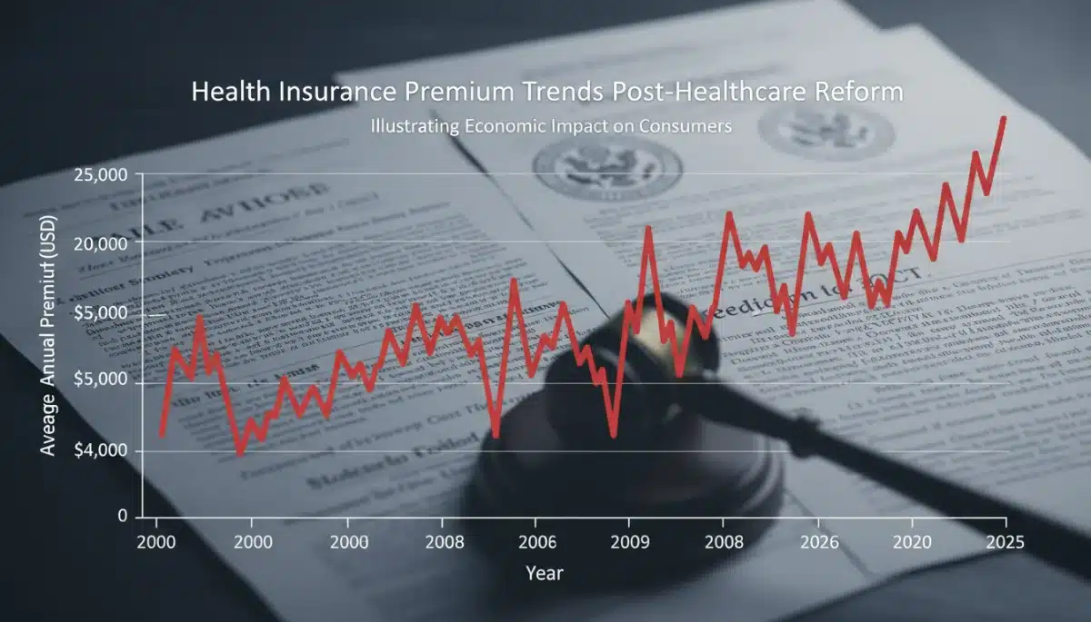Graph illustrating rising health insurance premiums
