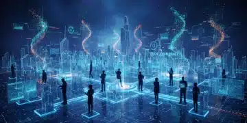 Futuristic digital network symbolizing 2026 tech job market growth