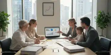 Financial advisor explaining estate planning to a diverse group